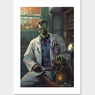 Zombie doctor in apocalypse Posters and Art
